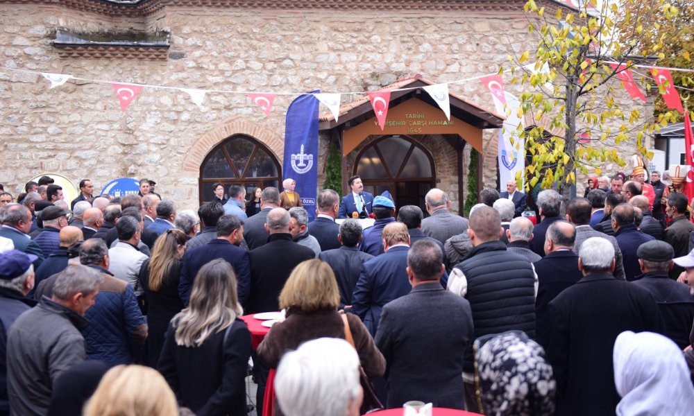 TARİHİ YENİŞEHİR ÇARŞI HAMAMI COŞKULU BİR TÖRENLE AÇILDI